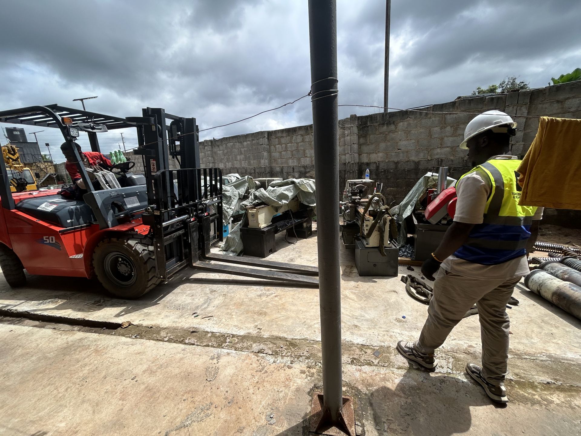 TME Africa team member on site during container offloading